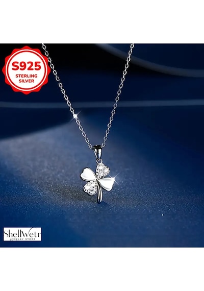Wishleaf Yonca 925 Ayar Gümüş Kolye Sevgililer Günü , Annenize Verilecek En Güzel Gümüş Hediyesi Gümüş