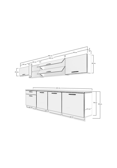 Decoraktiv Ekol 280 Mdf Hazır Mutfak Dolabı - Tezgah Dahil - Antrasit Beyaz Antrasit - Beyaz Decoraktiv Ekol 280 Mdf Hazır Mutfak Dolabı - Tezgah Dahil - Antrasit Beyaz Antrasit - Beyaz