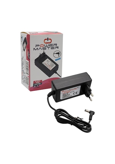 Powermaster Pm-12667 12 Volt - 3 Amper 5.5 2.5 Mm Uçlu Plastik Kasa Priz Tipi Adaptör