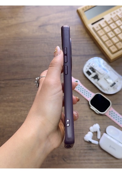 Redmi Note 14 Pro 5g Uyumlu Premium Deri Dokulu Darbelere Karşı Dayanıklı Nazal Silikon Kılıf Mor