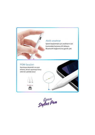 Apple Pencil 2. Nesil Uyumlu Kapasitif Stylus Kalem, Aktif Versiyon Iphone, Ipad Dokunmatik Avuç İçi Algılama Kalem Beyaz - 889778937 Apple Pencil 2. Nesil Uyumlu Kapasitif Stylus Kalem, Aktif Versiyon Iphone, Ipad Dokunmatik Avuç İçi Algılama Kalem Beyaz - 889778937