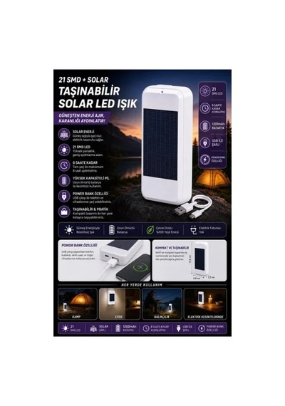 Ers Taşınabilir Solar Led Power Bank