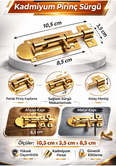 Kapı Sürgüsü Metal Krom Sürgü Kapı Pencere Emniyet Kilidi Güvenli Kilit Sistemi
