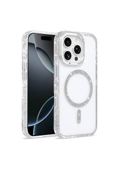 Maks Technology iPhone Uyumlu 16 Pro Kılıf M-safe Şarj Özellikli Mkst Tera Silikon Kapak - Şeffaf