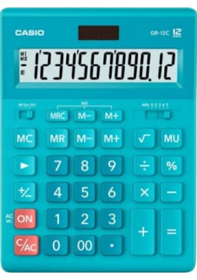 Casio Gr 12c Lb 12 Hane Mavi Masa Üstü Hesap Makinesi