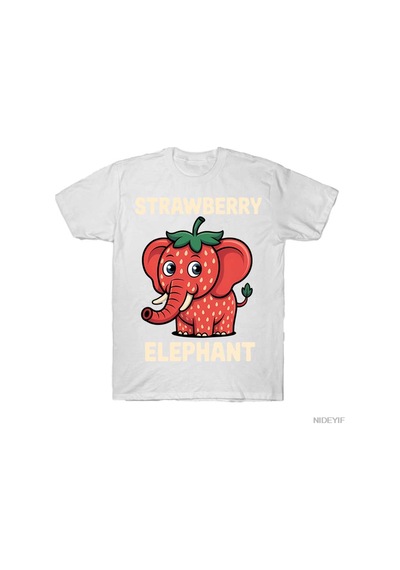 Flood Of Style İtalyan Brainrot Meme Çocuk Boys Çilek Fil T-shirt Erkekler Kadınlar Için % 100% Pamuk T Shir Beyaz
