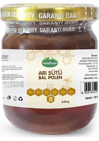 Mindivan Arı Sütü Bal Polen Bebe 230g