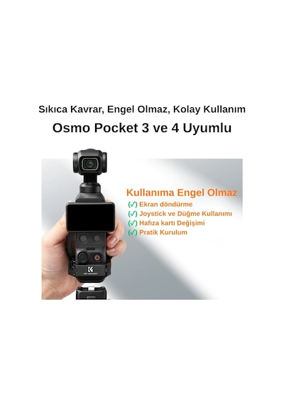 K&f Concept Osmo Pocket 4 Ve 3 Için Manyetik Alüminyum Genişleme Çerçevesi Magsafe