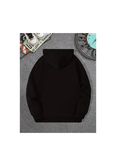 Medinenur Astronot Desenli 2 İplik Şardonlu Sweatshirt Siyah
