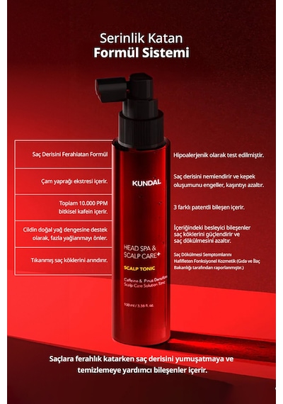 Kundal Scalp Kafein İçerikli Dökülme Karşıtı Saç Derisi Güçlendirici Tonik 100 ML