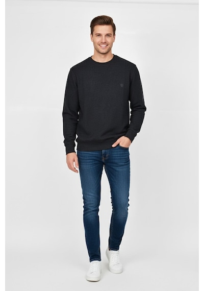 Baglan Erkek Büyük Beden Sıfır Yaka Selanik Sweatshirt Bgl-st04871 Antrasit