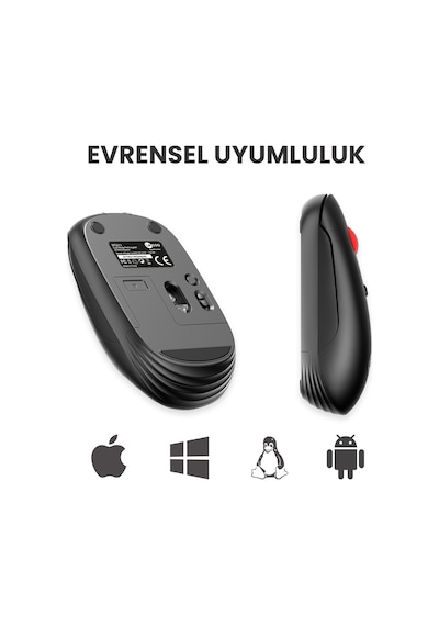 Lecoo WS211 Kablosuz 1600DPI 6 Tuşlu Çift Modlu Şarj Edilebilir Optik Mouse