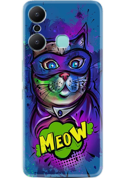 Infinix Hot 20 Play Kılıf Silikon Desen Özel Seri Super Meow 1715