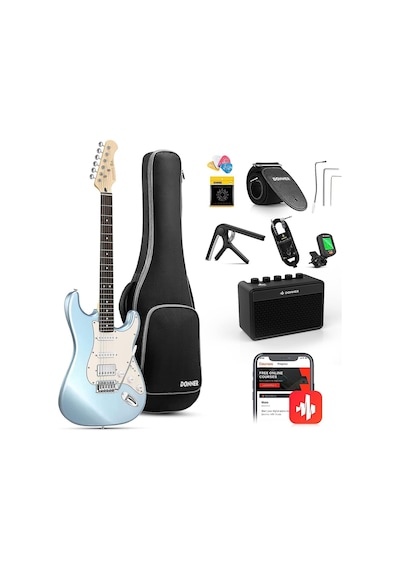 Donner Dst-152r Elektro Gitar Seti Metallic Ice Blue