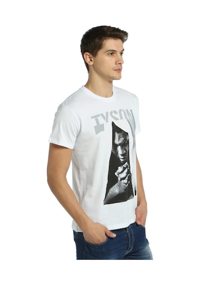 Bant Giyim - Mike Tyson Boks Beyaz Erkek T-shirt Tişört Beyaz