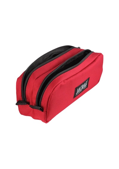 Jacbag Dual Pouch-iki Bölmeli Kalem Kutusu Dual Pouch-kırmızı renkli