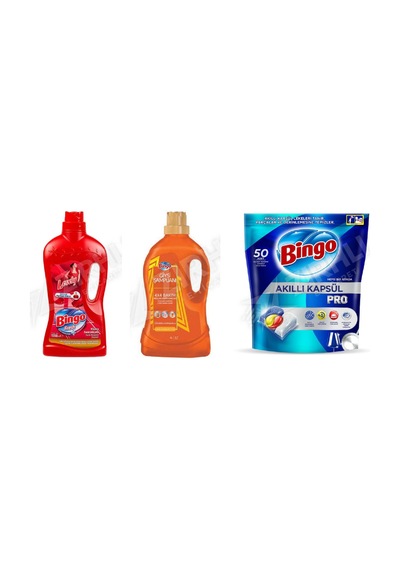 Bingo Yüzey Tem. Fresh 2.5 Lt +giysi Şampuanı 3lt +tablet 50'li 3'lü Set Diğer