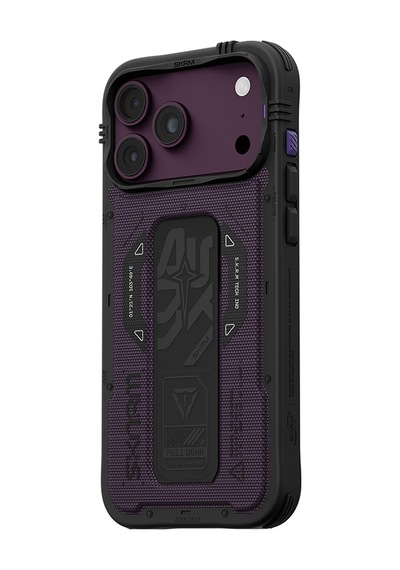 Apple Uyumlu iPhone 18 Pro Max Kılıf Skinarma M-safe Şarj Özellikli Airbag Tasarımlı Standlı Phantom Kapak Bordo