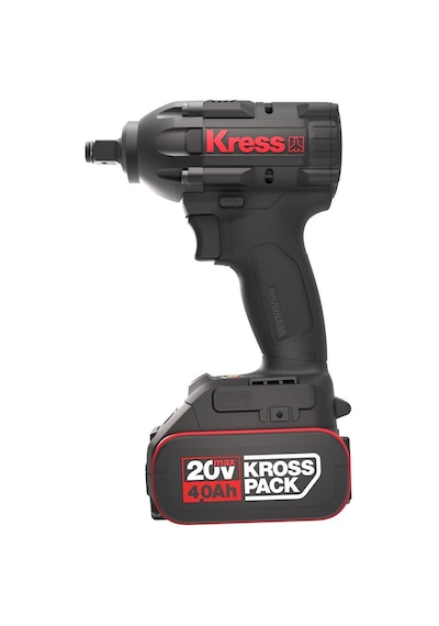 Kress Kub30.2set 20volt/4.0ah. Li-ion Çift Akülü 300nm Kömürsüz Profesyonel Şarjlı Somun Sıkma + 4 Parça Derin Lokma Seti