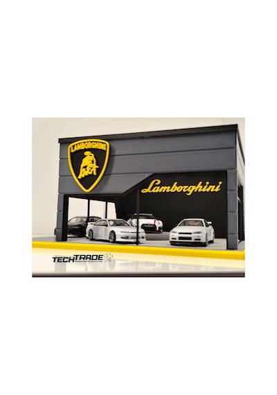 Lamborghini Diecast Showroom Garaj Diorama 1:64 Ölçek