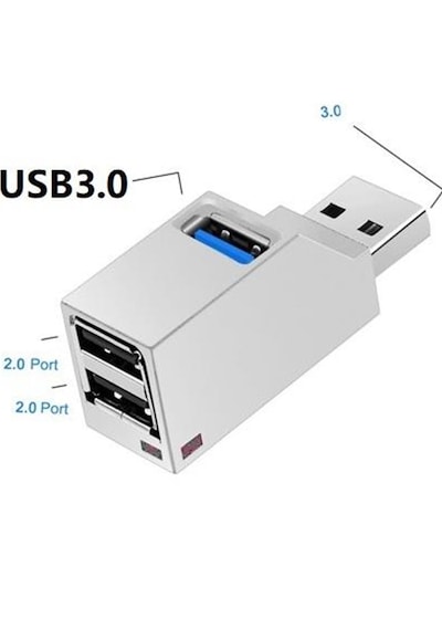Usb 3.0 Çoklayıcı Çoğaltıcı Hub 3 Port 2.0 3.0 Switch Uyumlu
