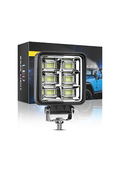 4 Inç 48 Led 144 Watt Iş Makinesi Kamyon Traktör Projektör Çalışma Sis Lambası Off Road Geniş Açı
