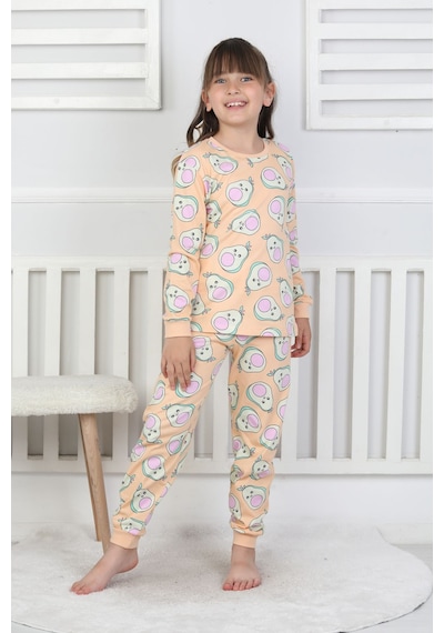 Cute Avocado Desenli Kız Çocuk Pijama Takımı SOMON