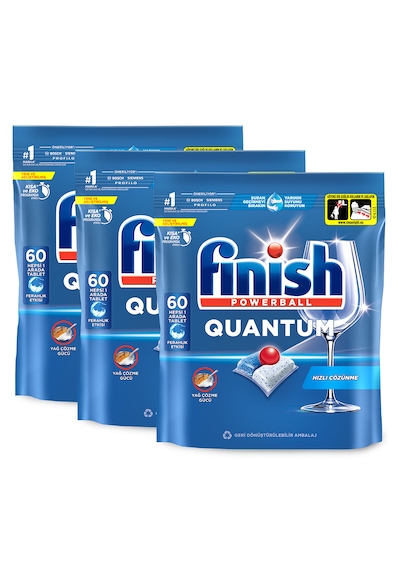 Finish Quantum 180 Tablet Bulaşık Makinesi Deterjanı (60 x 3)