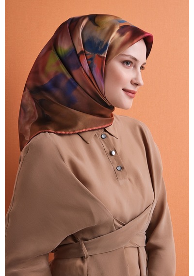 Armine Sura İpek Eşarp 2026-2027 - Sonbahar Kış-asm9603 Hardal