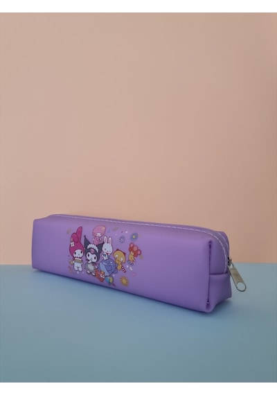 Kuromi My Melody Hello Kitty Cinnamoroll Figürlü Yumuşak Silikonlu Kalem Kutusu Kalemlik- Pastel Mor