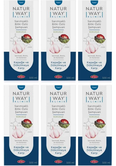 Naturway Klinik Sarımsaklı Bitki Özlü Şampuan 6 x 500 ML