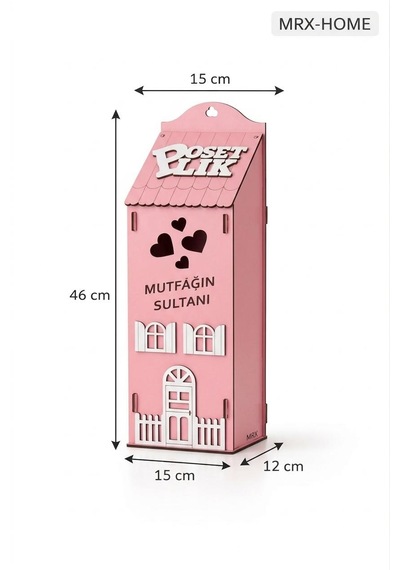 Mrx -home Dekoratif Poşetlik Duvara Asılabilir & Tezgah Üstü Mutfak Organizer Pembe