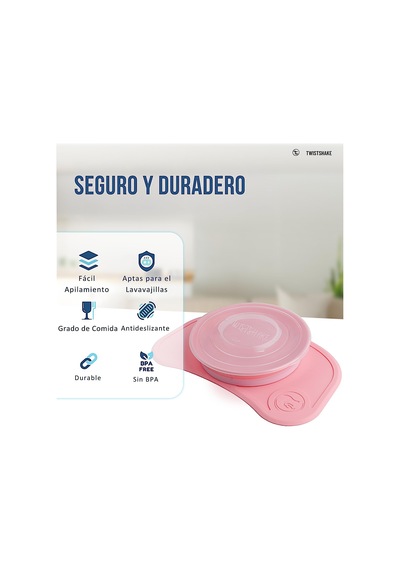 Vakumlu Bebek Çocuk Tabak Ve Mama Altlığı Seti Pembe