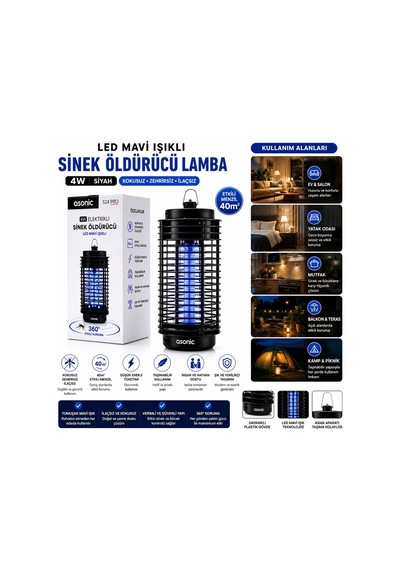 Taşınabilir Led Sinek Öldürücü 4w Siyah 96655734