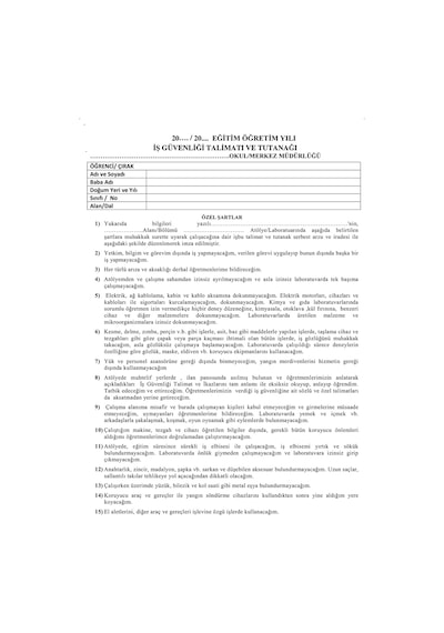 Meslek Lisesi Ve Mesem Öğrencileri İçin İşletmelerde Mesleki Eğitim İş Dosyası