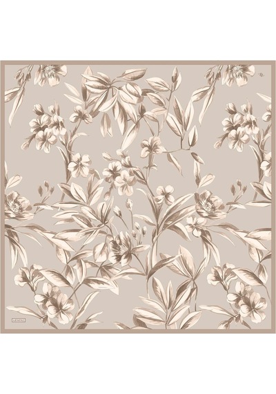 Armine Çiçek Desenli Saf İpek Sura Eşarp 9304 - 90 X 90 / Vizon - 32 Vizon - 32