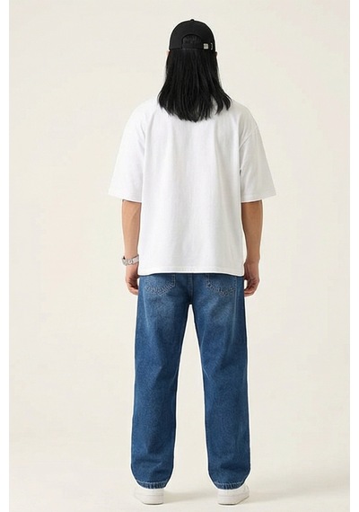 Erkek Rahat Kesim Baggy Jean Pantolon 30074 - Lacivert