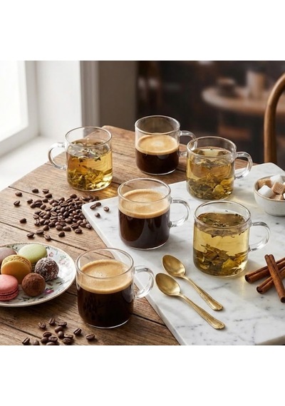 6'lı Şeffaf Cam Espresso Bardak Seti Isıya Dayanıklı Minimal Tasarım Kahve Bardakları 6 Cm Yükseklik, 6 Cm Çap Türk Kahvesi, Espresso Ve Kafe Kullanımı İçin Şık Sunum Bardakları Açık Kahverengi - Beyaz 6'lı Şeffaf Cam Espresso Bardak Seti Isıya Dayanıklı Minimal Tasarım Kahve Bardakları 6 Cm Yükseklik, 6 Cm Çap Türk Kahvesi, Espresso Ve Kafe Kullanımı İçin Şık Sunum Bardakları Açık Kahverengi - Beyaz