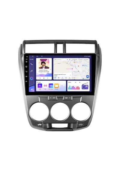 Honda City Android Multimedya 2009-2012 Manuel Carplay Android Auto Navigasyon 6gb Ram 64gb 9"