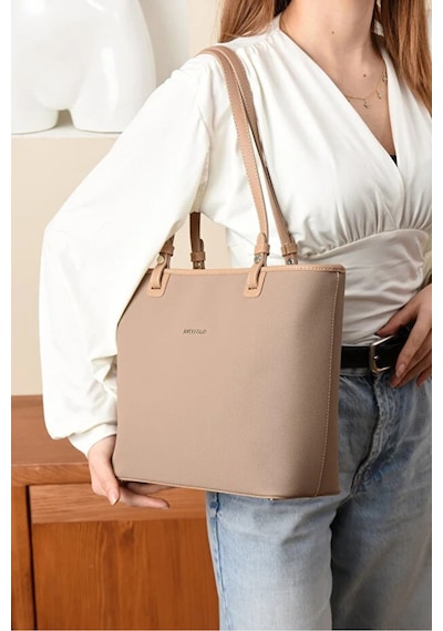 Just Polo Kadın Yeni Sezon Büyük Boy Lüks El Çantası Shopper Kum 08764247
