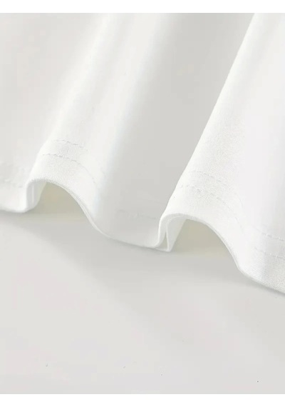 Sidelya Concept Baskılı Oversize Bisiklet Yaka T-shirt - Beyaz Beyaz