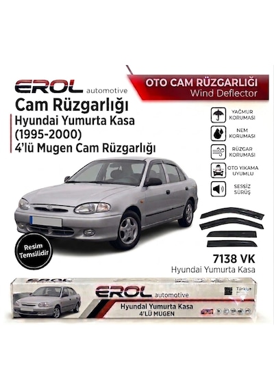 Hyundai Accent Yumurta Kasa 1995-2000 4'lü Sedan Mugen Cam Rüzgarlığı