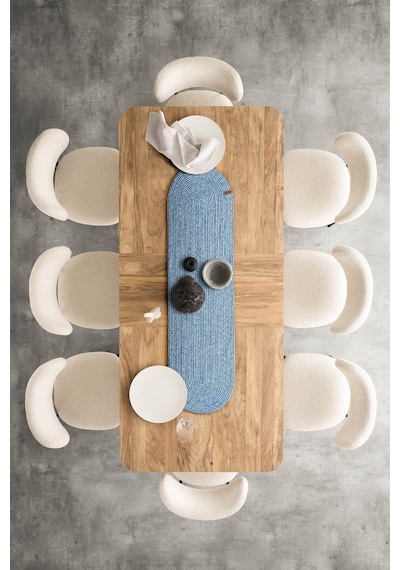 Koza Home Cesta El Yapımı Örgü Turkuaz Runner 37x136 4001 Standart