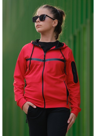 Pina Kids Kız Çocuk Kolu Cepli Şerit Baskılı Kapüşonlu Dalgıç Kumaş Eşofman Takımı Esf7031 Kırmızı Pina Kids Kız Çocuk Kolu Cepli Şerit Baskılı Kapüşonlu Dalgıç Kumaş Eşofman Takımı Esf7031 Kırmızı