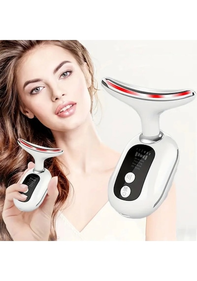Auhma Ahb-02 Boyun Yüz Sıkılaştırıcı Cihaz 3 Renk Led Işık, Cilt Lifting & Nem Dengeleyici