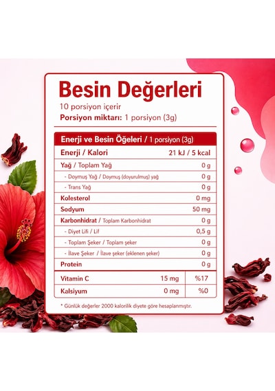 Cool Hibiscus Hibiskus Aromalı İçecek Tozu 10'lu Paket Vitamin C Stevia Doğal Aroma Diğer
