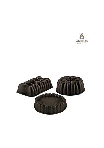 Sweet Trio 3 Parça Kek Kalıbı Seti - Siyah