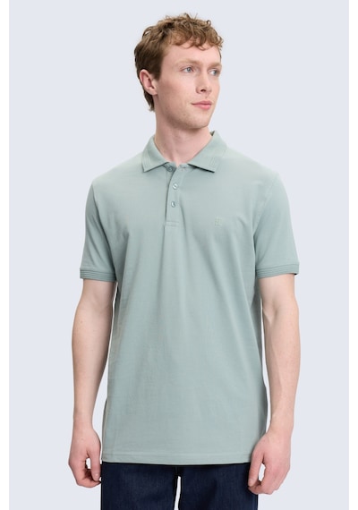 Hatemoğlu Yeşil Regular Fit Polo Yaka 100% Pamuk Tişört Yeşil - Ekru