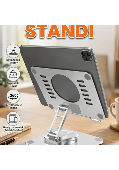 Katlanabilir Taşınabilir Tablet Standı Masaüstü Tutucu Ayarlanabilir Destek Aparatı