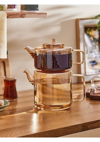 Karaca  Flat Borosilikat Cam Çaydanlık Amber